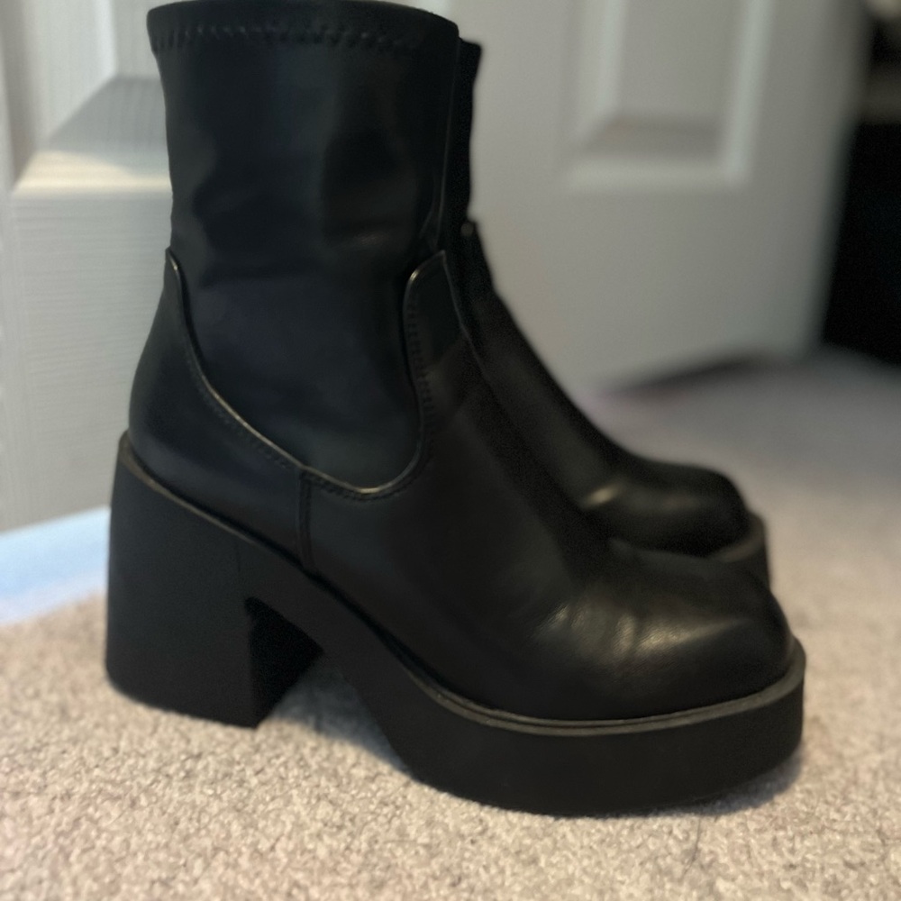 Black Platform Ankle Boots